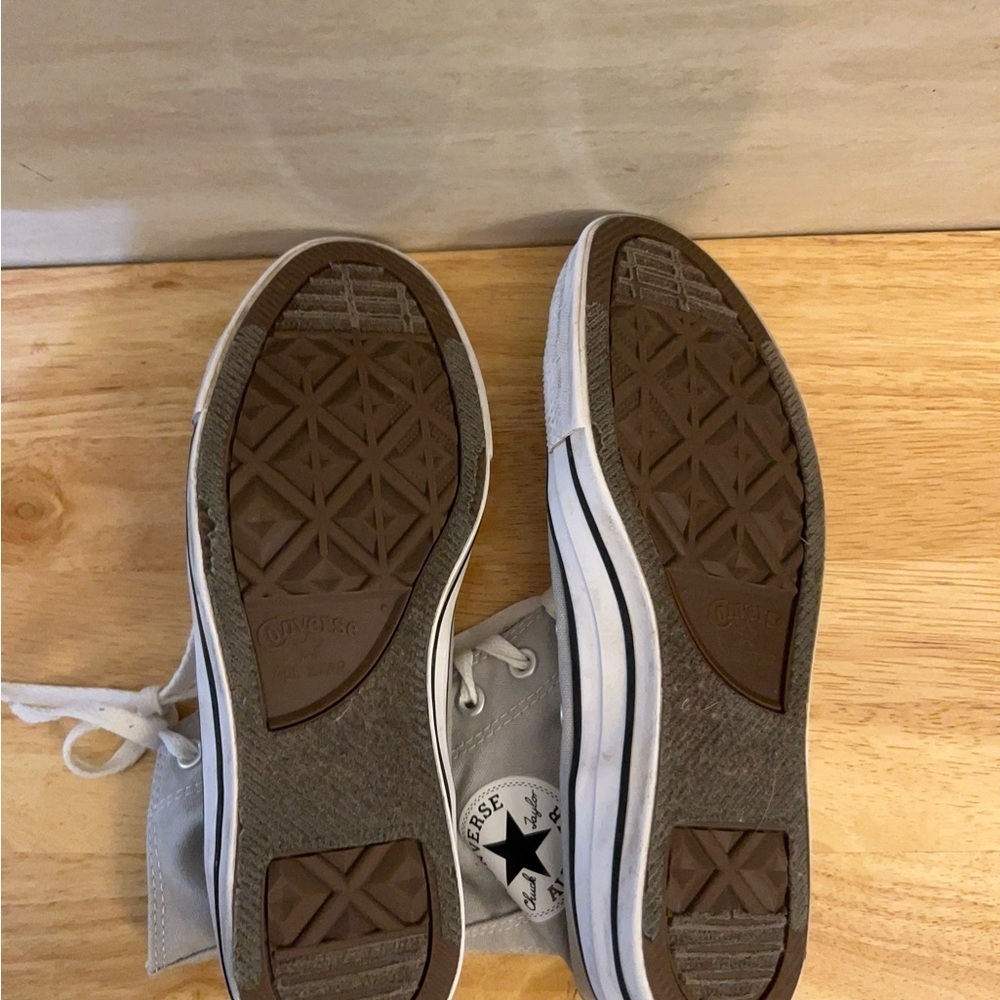 Chuck Taylor All Star Converse Light Gray High-Top Sneakers - Picture 10 of 11